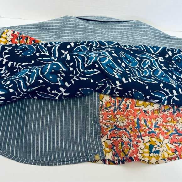 Tru Luxe Jeans Button Front Women's Shirt Mix of Different Fabrics Size Large - Picture 9 of 16